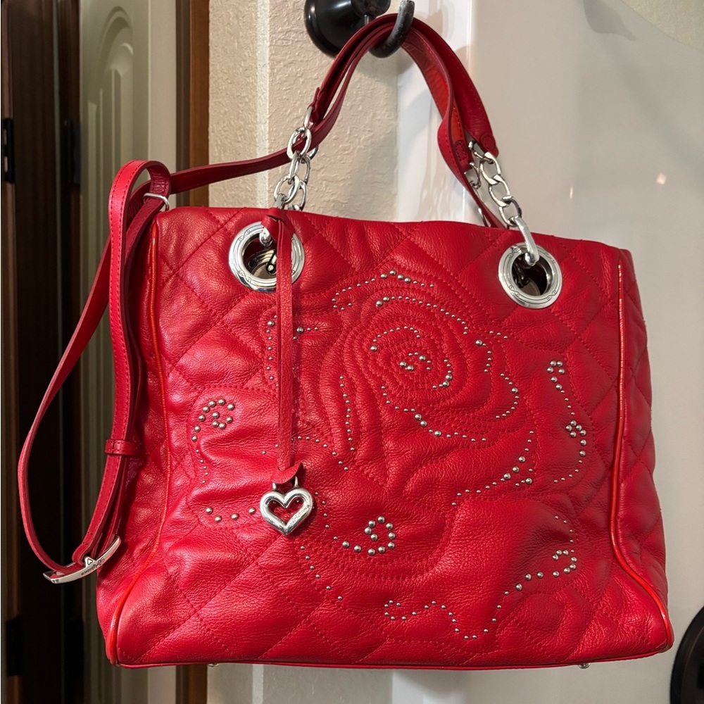 Brighton Red Tote with Heart Charm